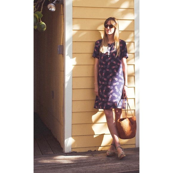 Amour Vert Navy Silk Mini Dress - Picture 2 of 7